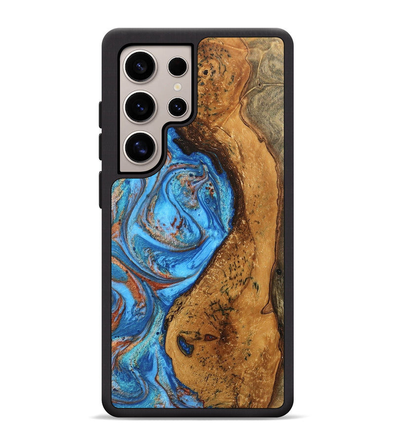 Galaxy S25 Ultra Wood Phone Case - Rocky (Teal & Gold, 746070)