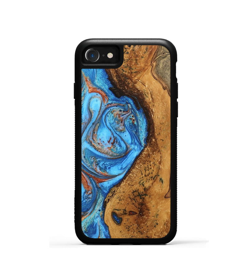 iPhone SE Wood Phone Case - Rocky (Teal & Gold, 746070)