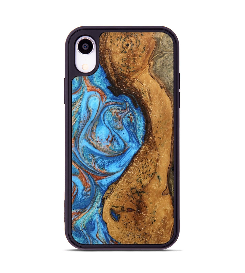 iPhone Xr Wood Phone Case - Rocky (Teal & Gold, 746070)