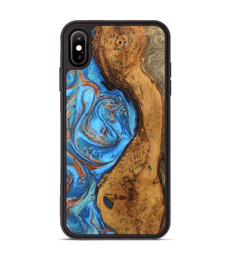 iPhone Xs Max Wood Phone Case - Rocky (Teal & Gold, 746070)