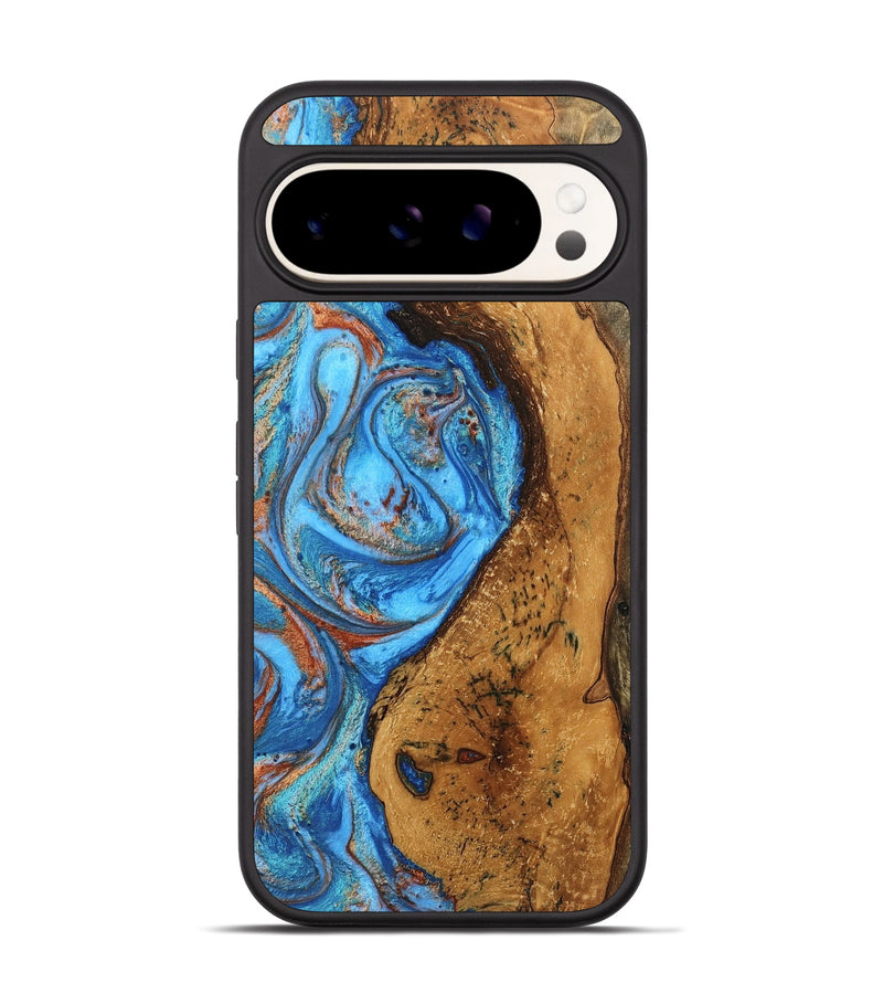 Pixel 9 Wood Phone Case - Rocky (Teal & Gold, 746070)