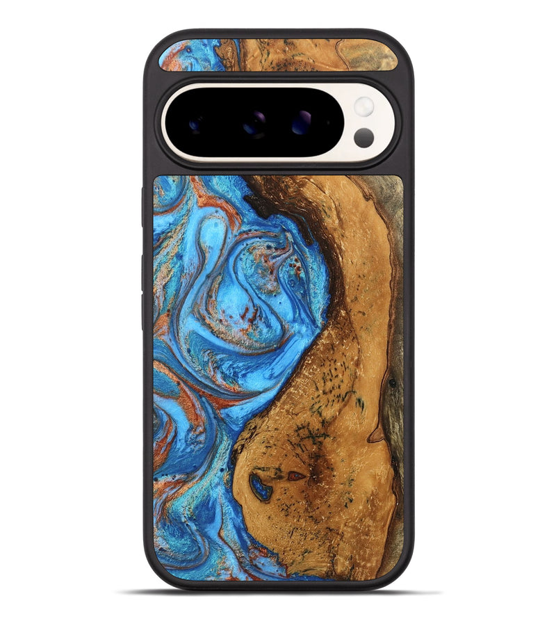 Pixel 9 Pro XL Wood Phone Case - Rocky (Teal & Gold, 746070)