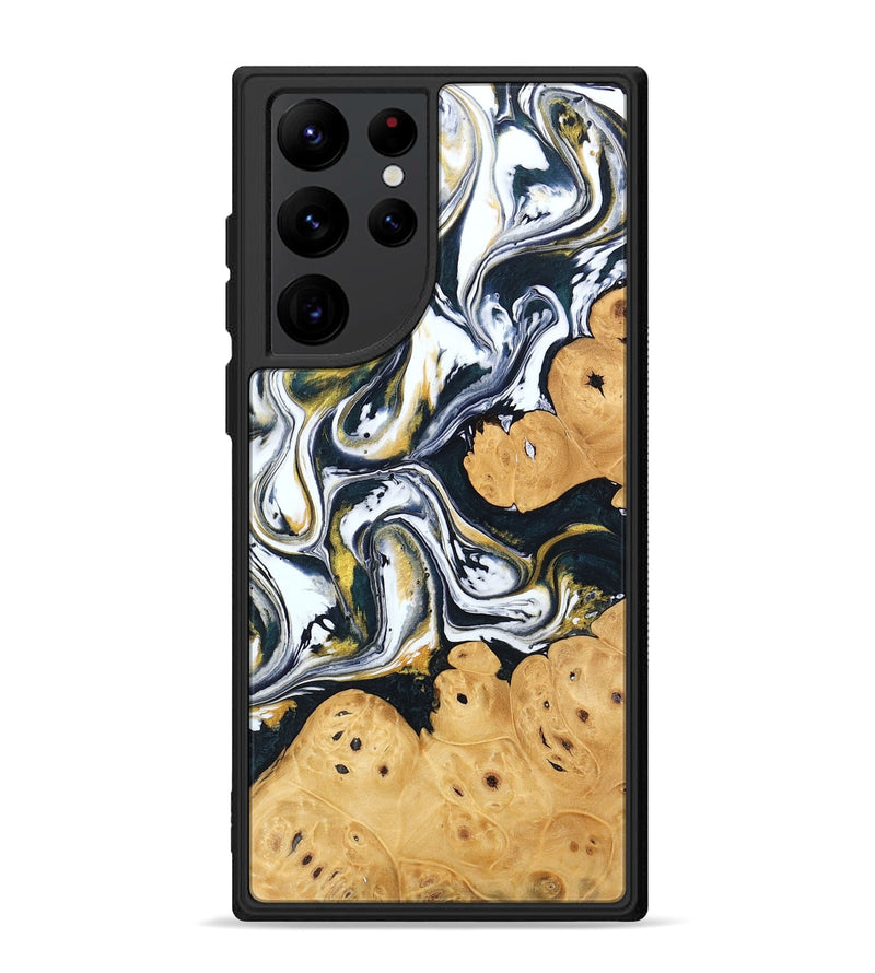 Galaxy S22 Ultra Wood Phone Case - Elliana (Black & White, 746080)