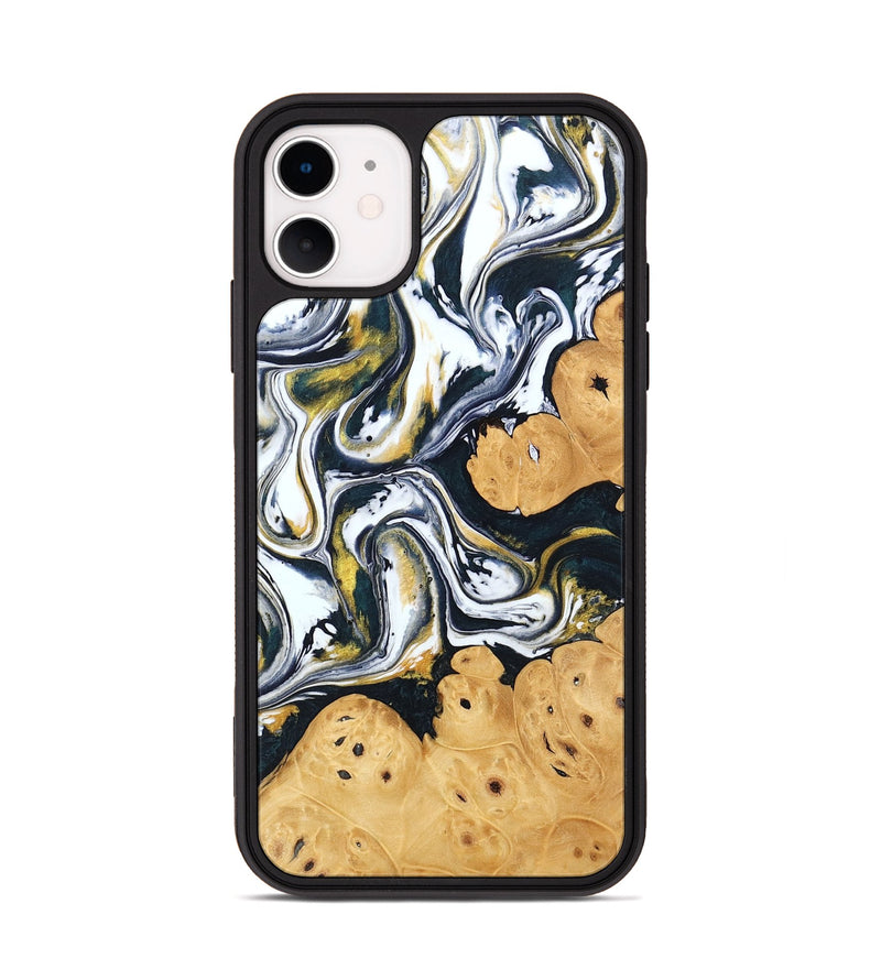 iPhone 11 Wood Phone Case - Elliana (Black & White, 746080)