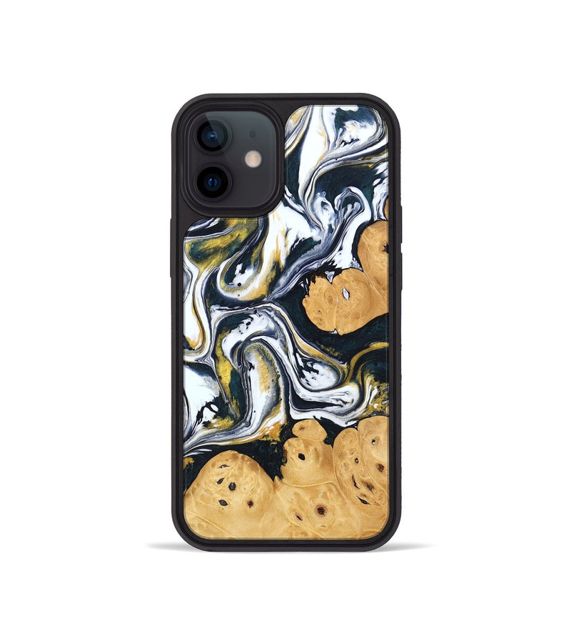 iPhone 12 mini Wood Phone Case - Elliana (Black & White, 746080)