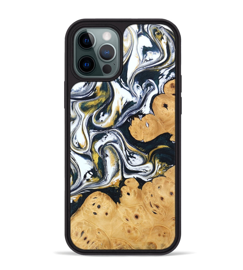 iPhone 12 Pro Max Wood Phone Case - Elliana (Black & White, 746080)