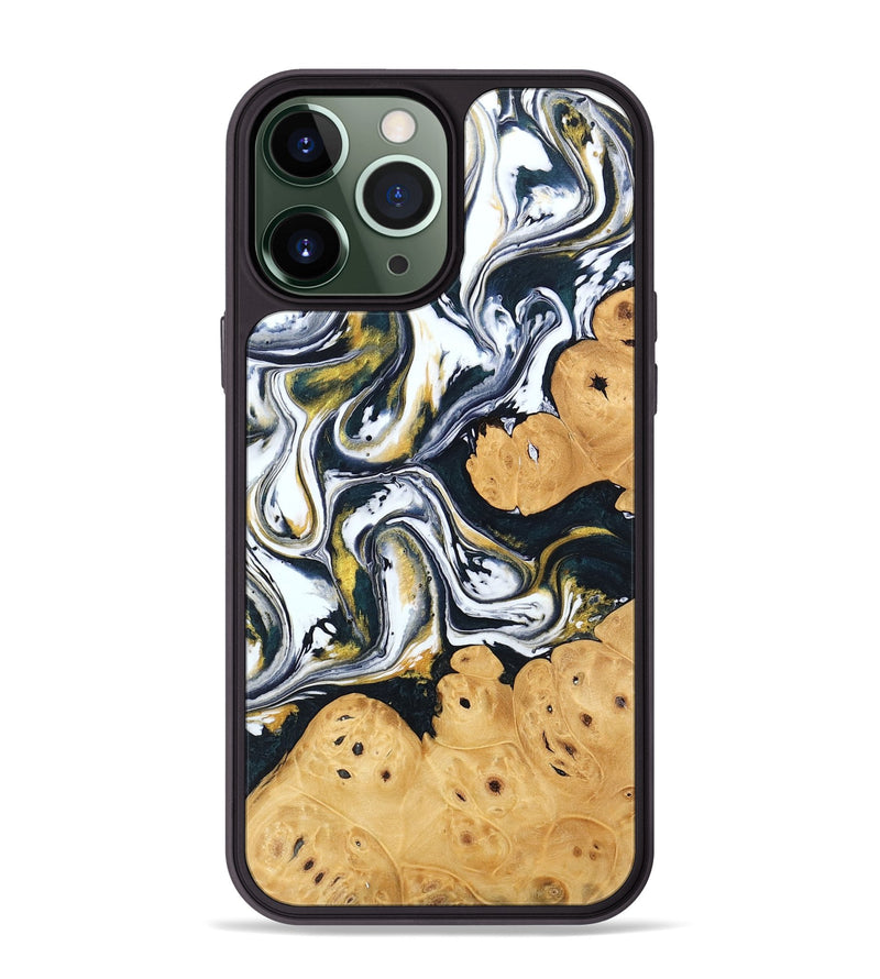 iPhone 13 Pro Max Wood Phone Case - Elliana (Black & White, 746080)