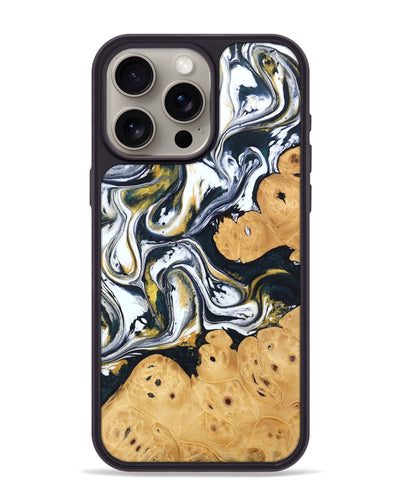 iPhone 15 Pro Max Wood Phone Case - Elliana (Black & White, 746080)