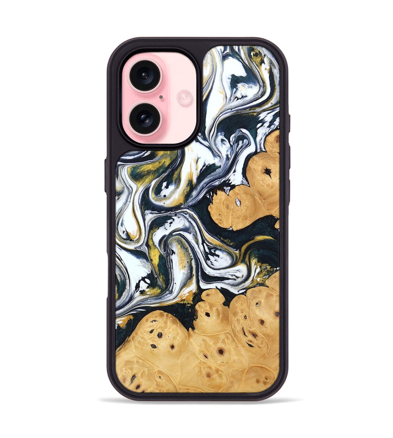 iPhone 16 Wood Phone Case - Elliana (Black & White, 746080)