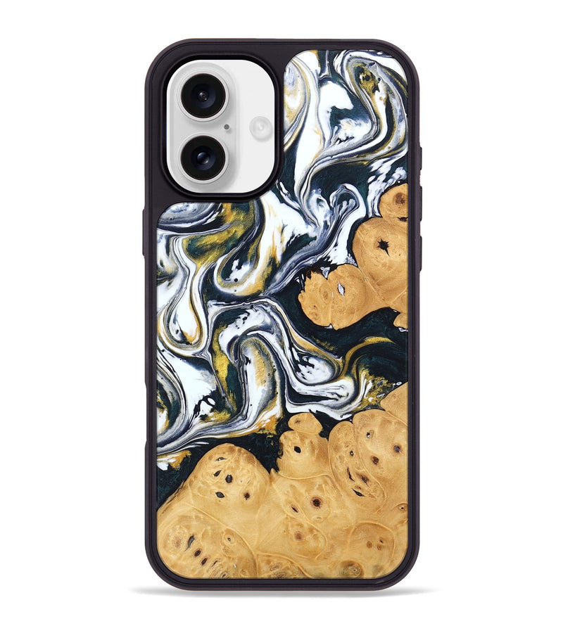 iPhone 16 Plus Wood Phone Case - Elliana (Black & White, 746080)