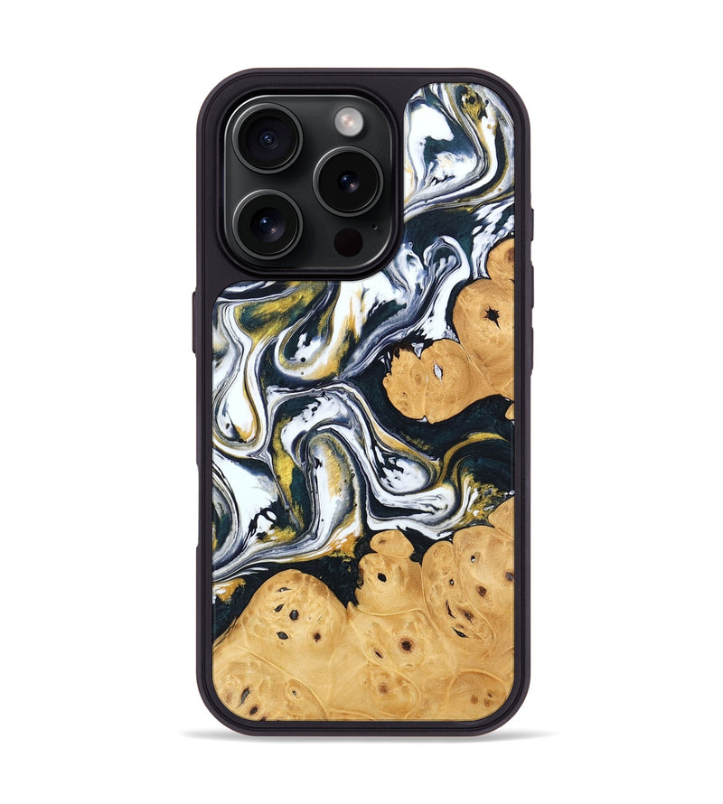 iPhone 16 Pro Wood Phone Case - Elliana (Black & White, 746080)