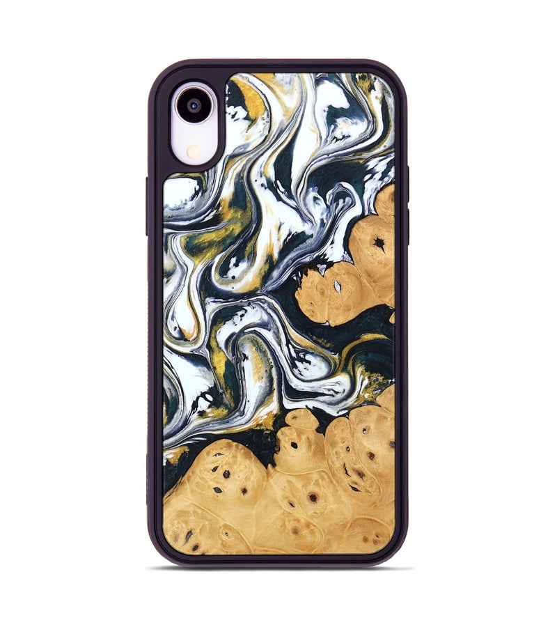 iPhone Xr Wood Phone Case - Elliana (Black & White, 746080)