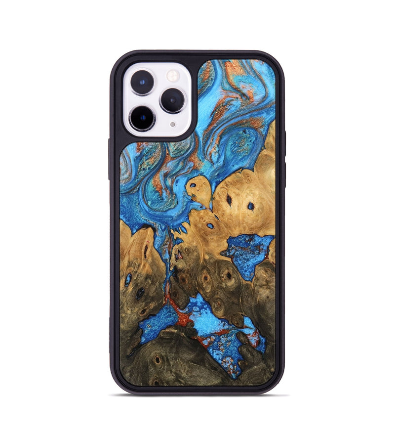 iPhone 11 Pro Wood Phone Case - Shanna (Teal & Gold, 746081)