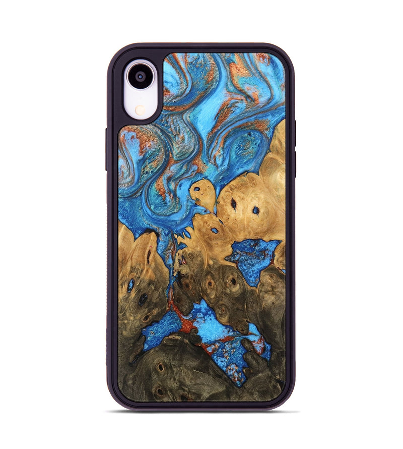 iPhone Xr Wood Phone Case - Shanna (Teal & Gold, 746081)