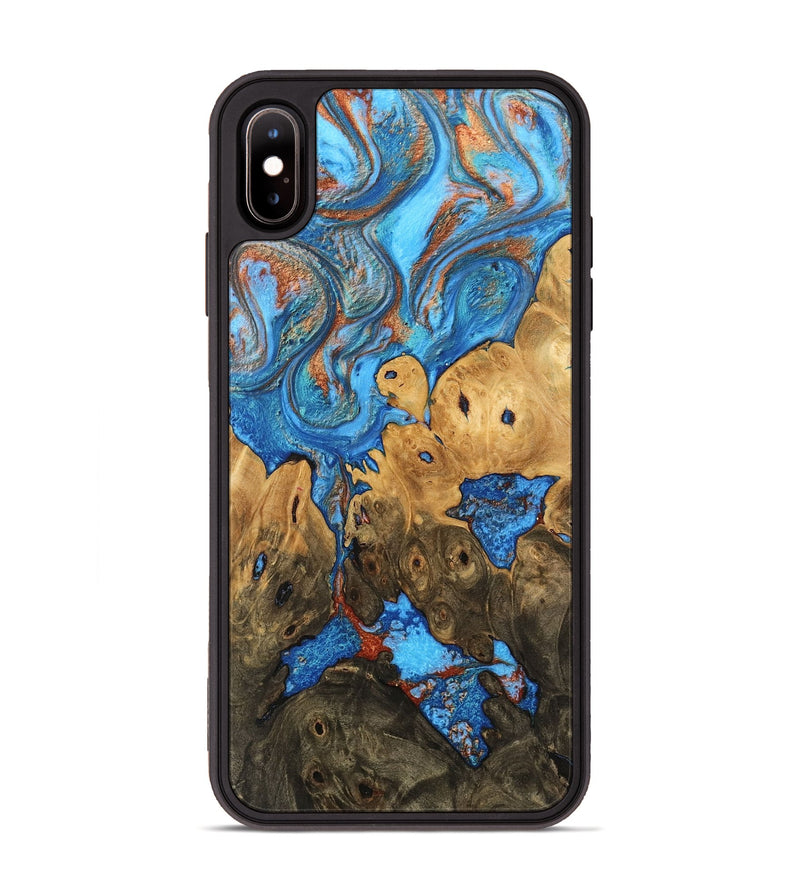 iPhone Xs Max Wood Phone Case - Shanna (Teal & Gold, 746081)