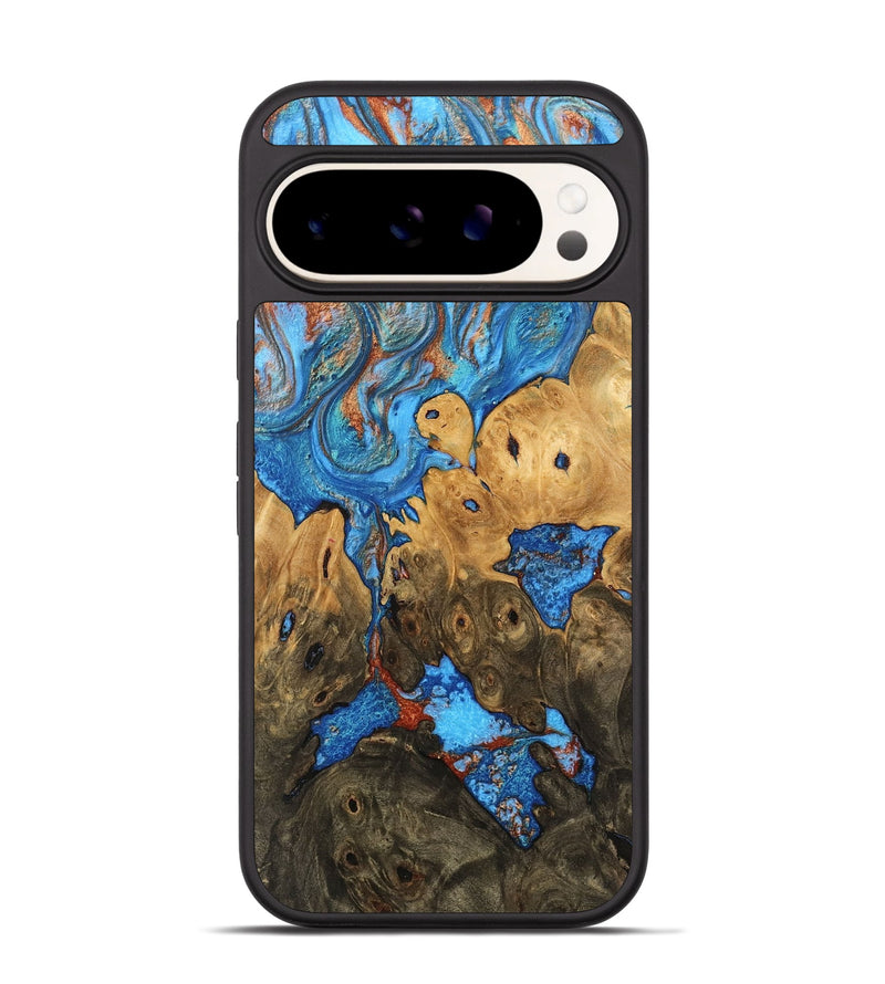 Pixel 9 Wood Phone Case - Shanna (Teal & Gold, 746081)