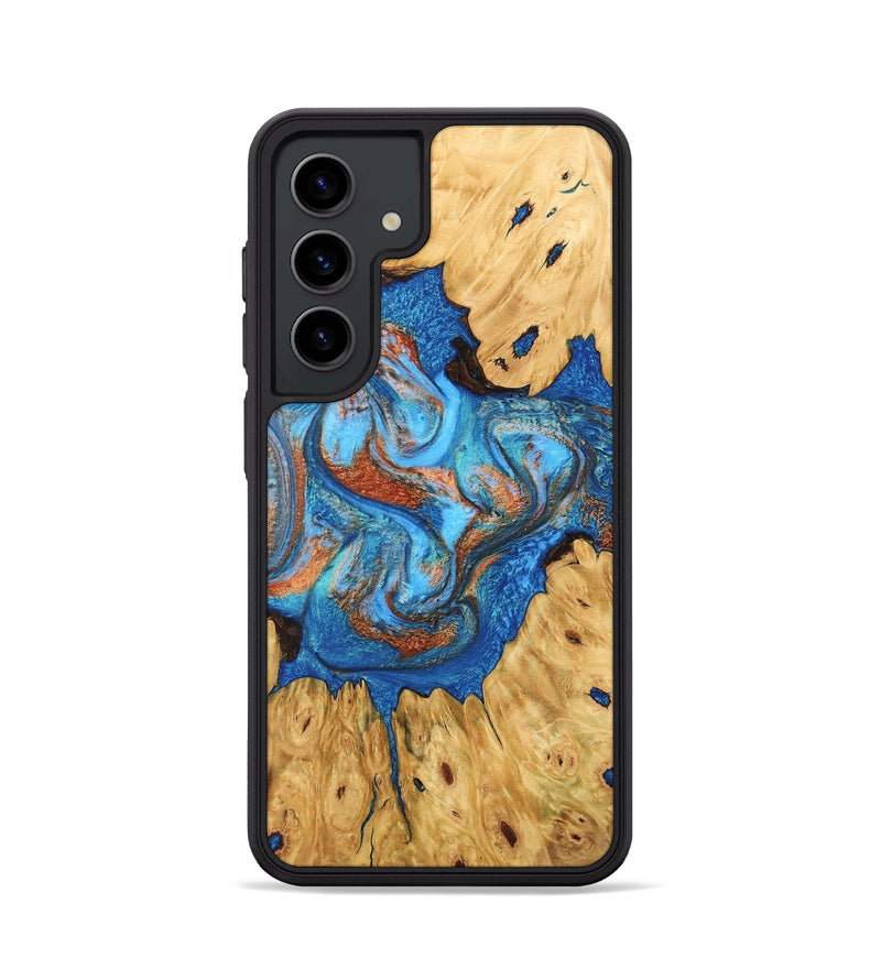 Galaxy S24 Wood Phone Case - Hosea (Teal & Gold, 746083)