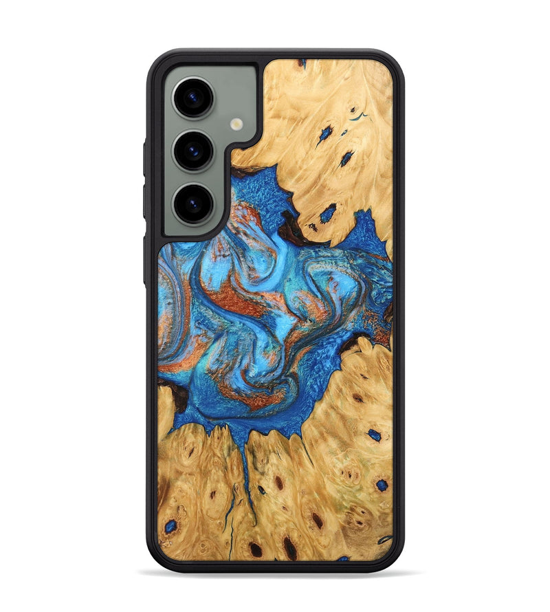 Galaxy S24 Plus Wood Phone Case - Hosea (Teal & Gold, 746083)