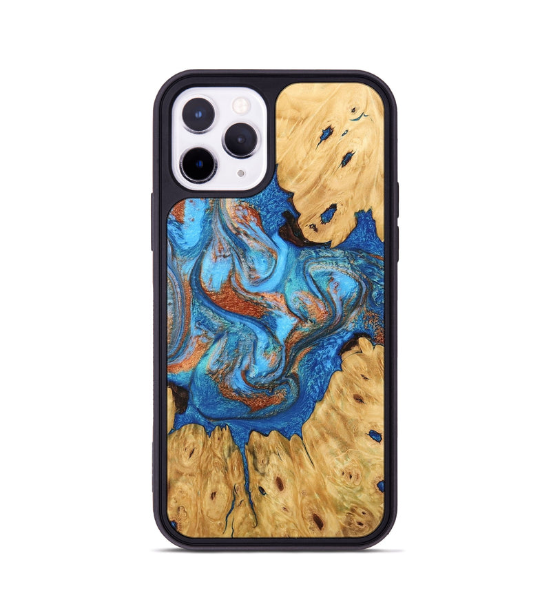 iPhone 11 Pro Wood Phone Case - Hosea (Teal & Gold, 746083)