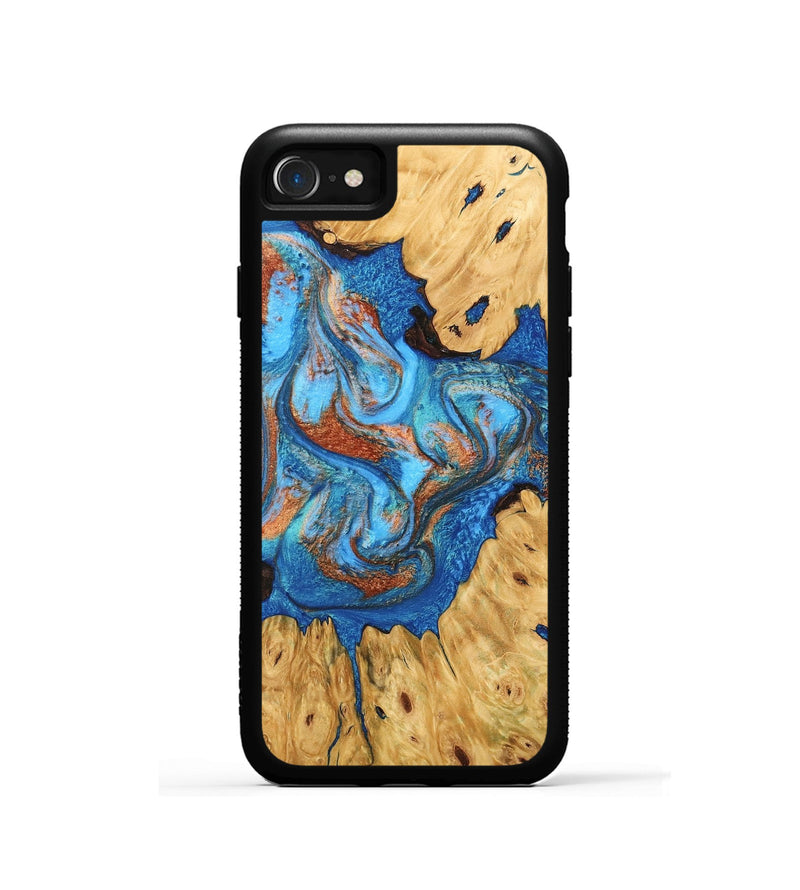 iPhone SE Wood Phone Case - Hosea (Teal & Gold, 746083)