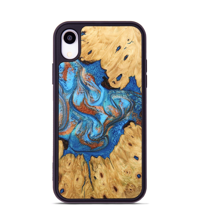 iPhone Xr Wood Phone Case - Hosea (Teal & Gold, 746083)