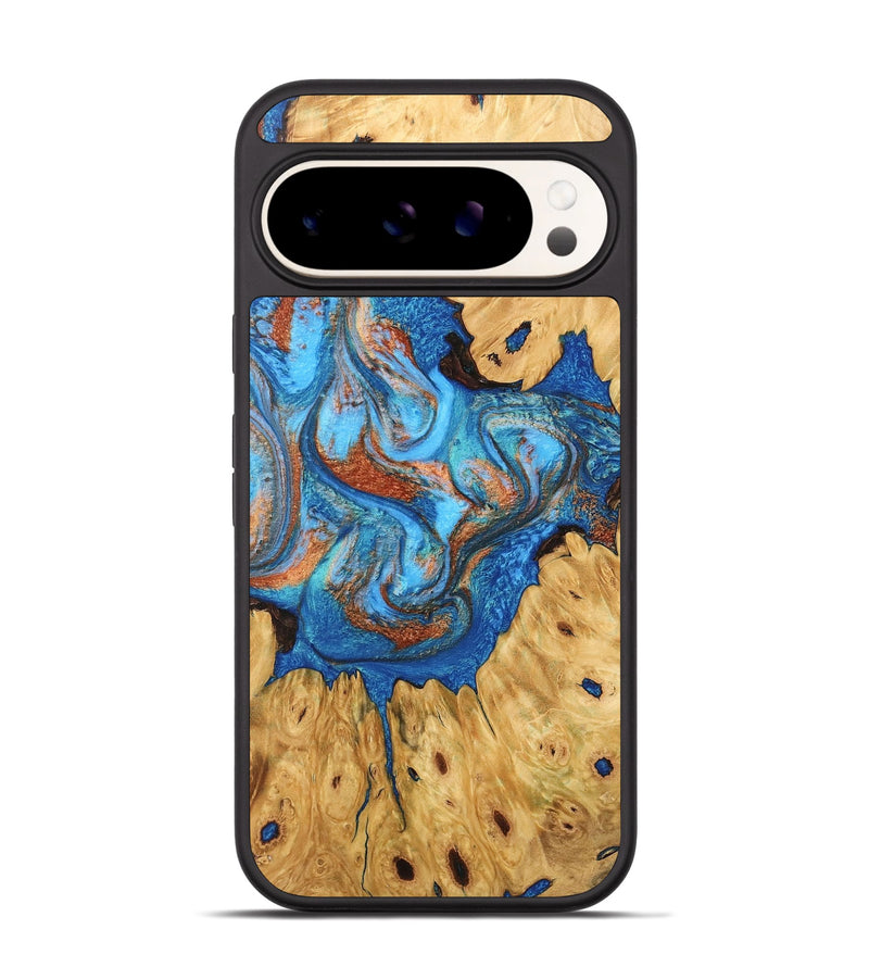 Pixel 9 Wood Phone Case - Hosea (Teal & Gold, 746083)