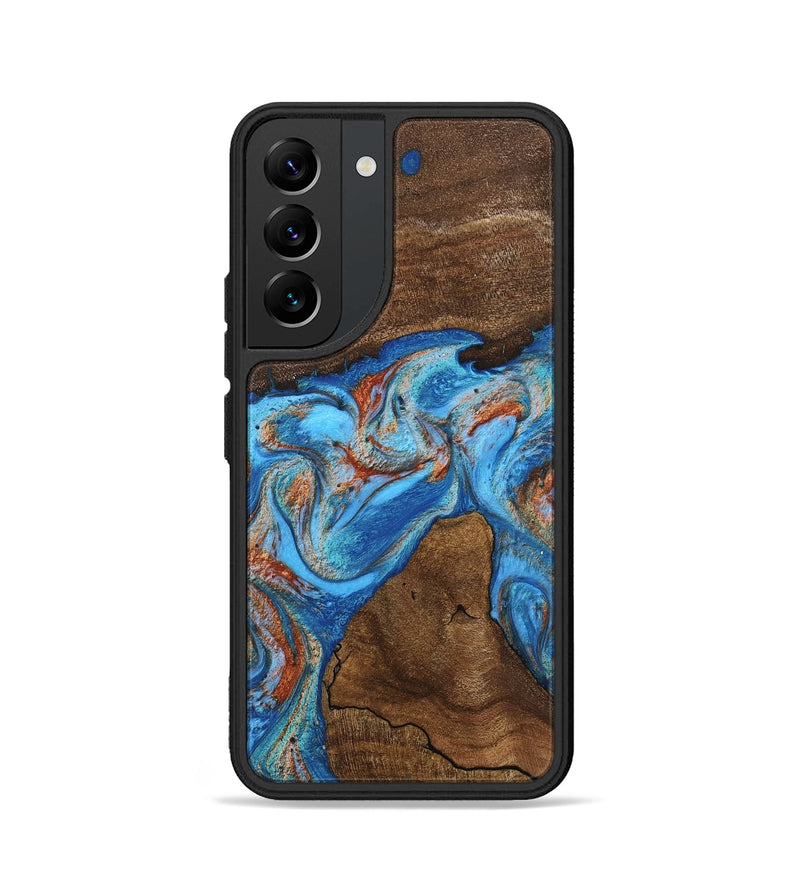 Galaxy S22 Wood Phone Case - Kinsley (Teal & Gold, 746084)