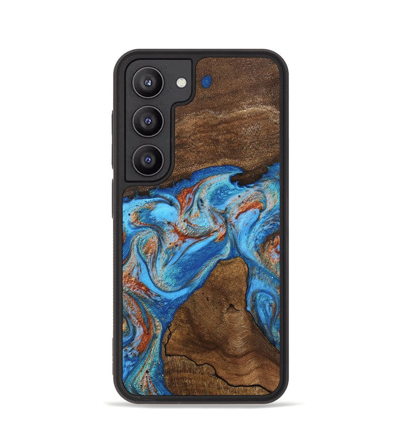 Galaxy S23 Wood Phone Case - Kinsley (Teal & Gold, 746084)