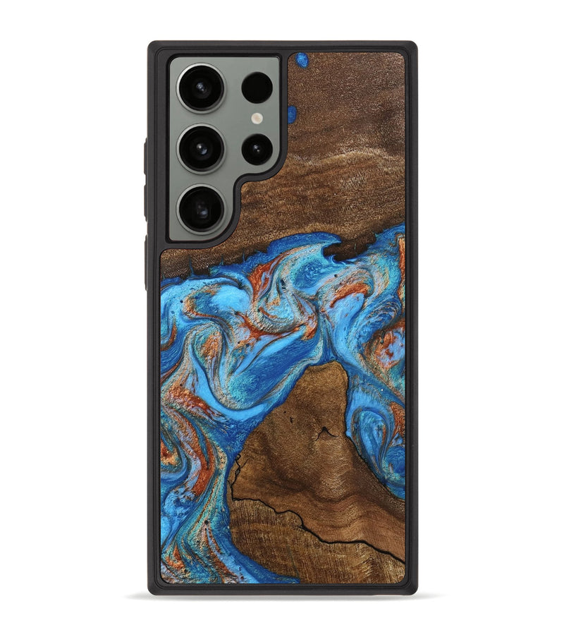 Galaxy S23 Ultra Wood Phone Case - Kinsley (Teal & Gold, 746084)