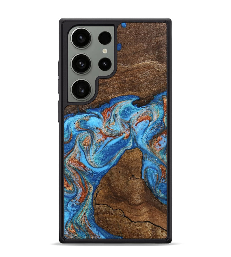 Galaxy S24 Ultra Wood Phone Case - Kinsley (Teal & Gold, 746084)