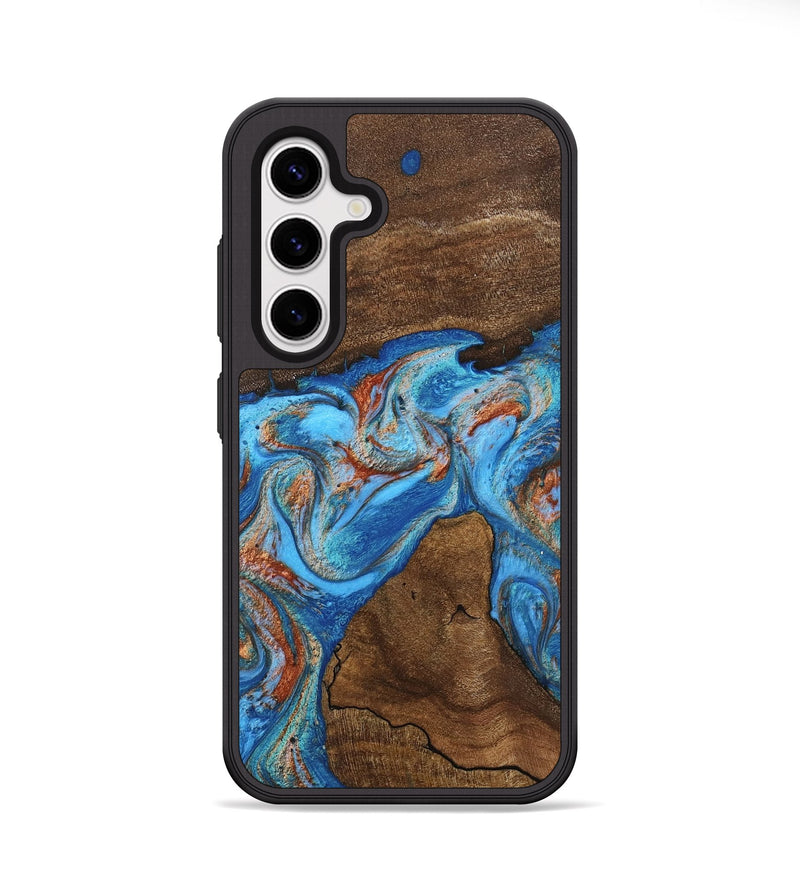 Galaxy S25 Plus Wood Phone Case - Kinsley (Teal & Gold, 746084)