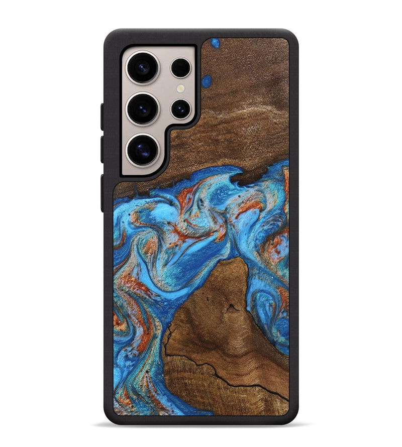 Galaxy S25 Ultra Wood Phone Case - Kinsley (Teal & Gold, 746084)