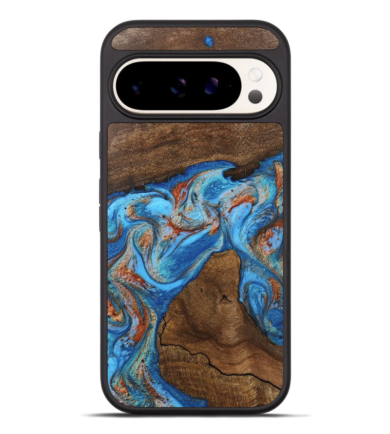 Pixel 9 Pro XL Wood Phone Case - Kinsley (Teal & Gold, 746084)