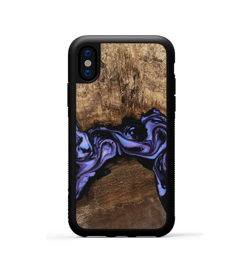 iPhone Xs Wood Phone Case - Kenzo (Purple, 746085)