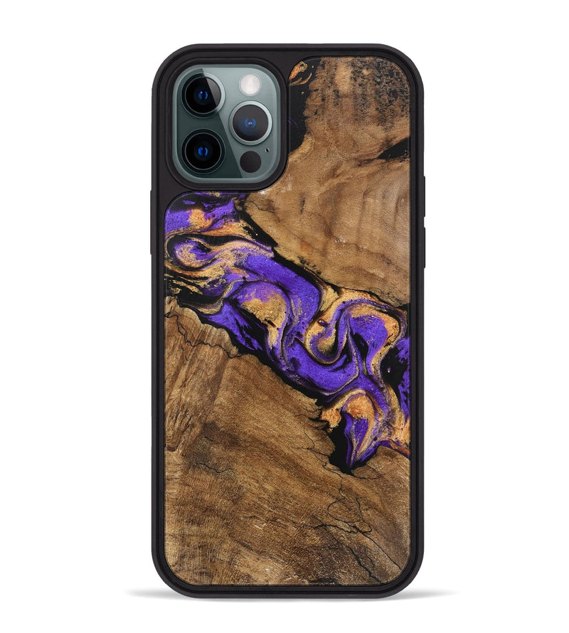 iPhone 12 Pro Max Wood Phone Case - Irene (Purple, 746087)