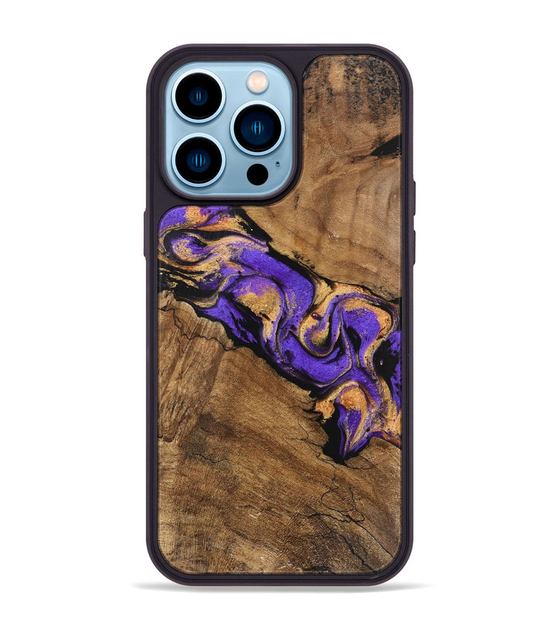 iPhone 14 Pro Max Wood Phone Case - Irene (Purple, 746087)