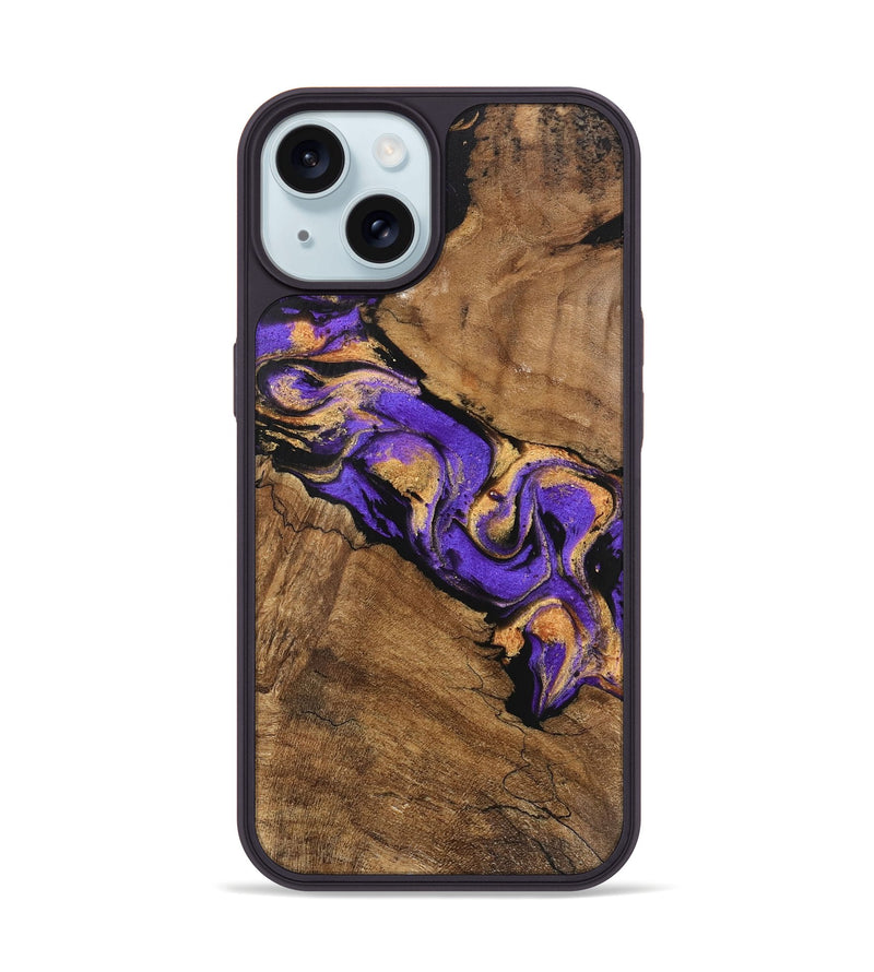 iPhone 15 Wood Phone Case - Irene (Purple, 746087)