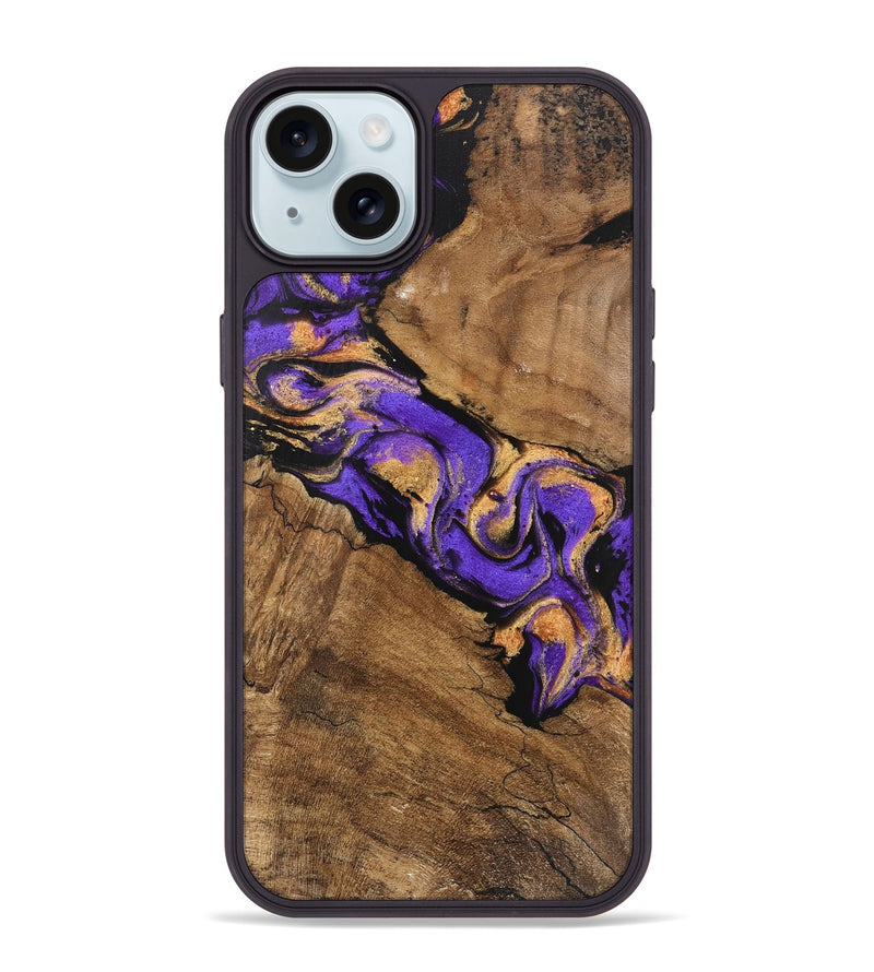 iPhone 15 Plus Wood Phone Case - Irene (Purple, 746087)