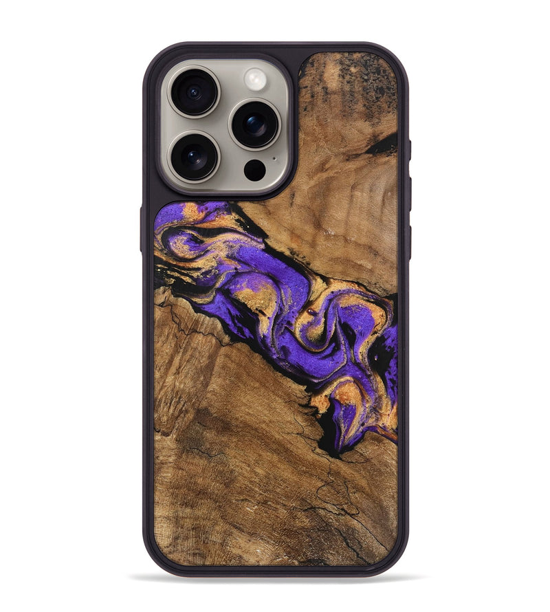 iPhone 15 Pro Max Wood Phone Case - Irene (Purple, 746087)