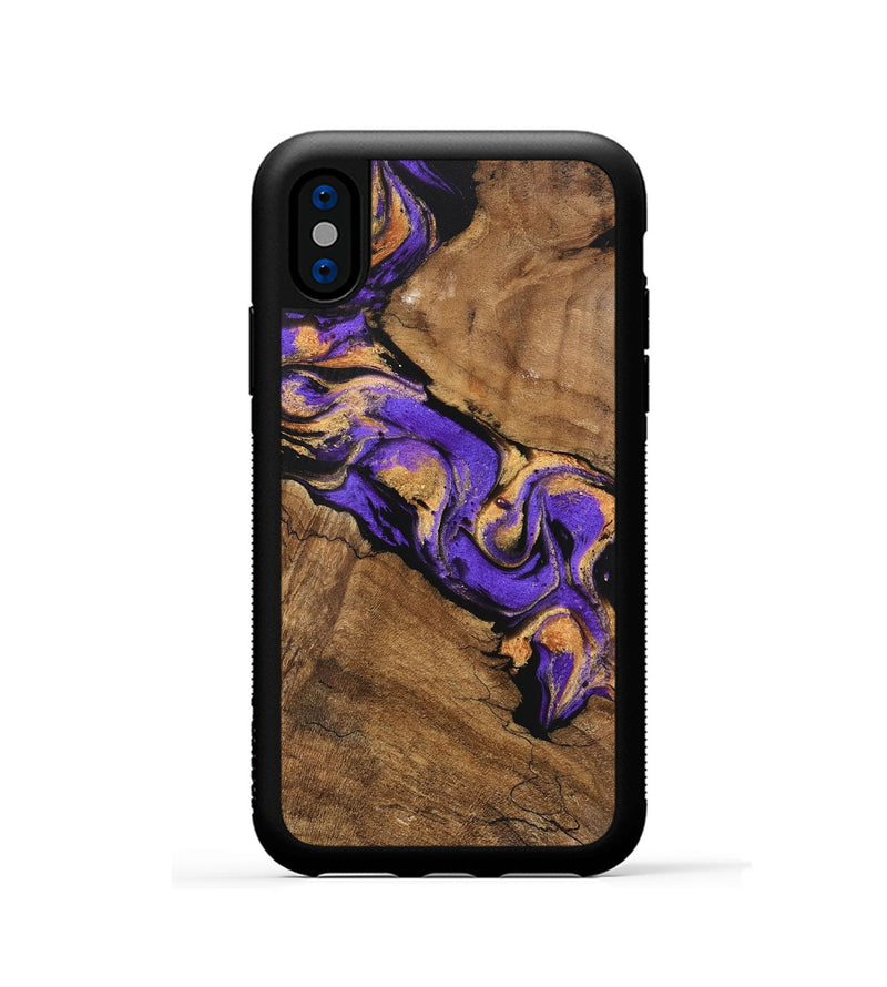 iPhone Xs Wood Phone Case - Irene (Purple, 746087)