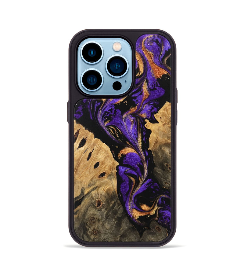 iPhone 14 Pro Wood Phone Case - Jazlene (Purple, 746088)