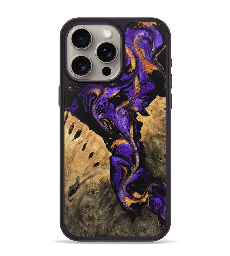 iPhone 15 Pro Max Wood Phone Case - Jazlene (Purple, 746088)