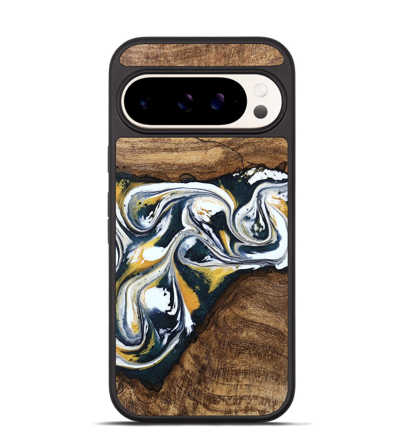 Pixel 9 Wood Phone Case - Aylin (Teal & Gold, 746089)