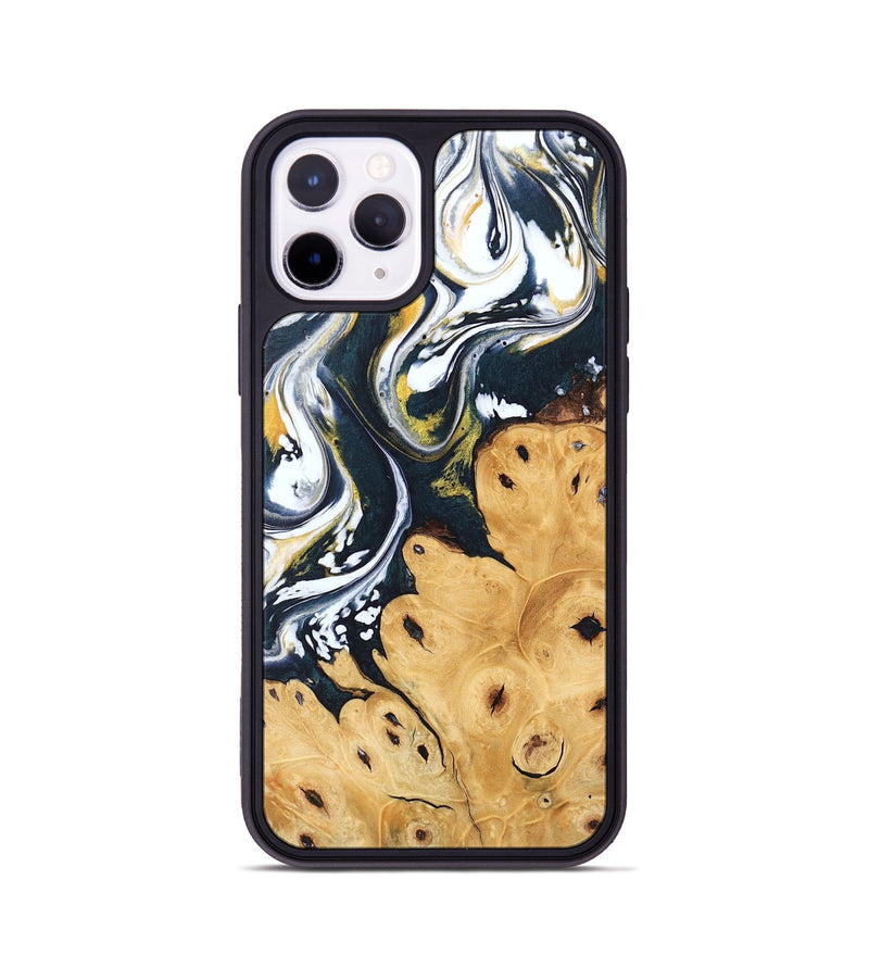 iPhone 11 Pro Wood Phone Case - Journee (Teal & Gold, 746093)