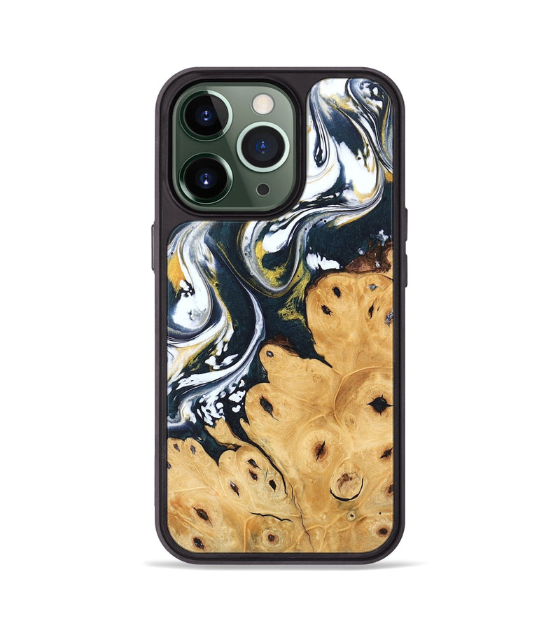 iPhone 13 Pro Wood Phone Case - Journee (Teal & Gold, 746093)