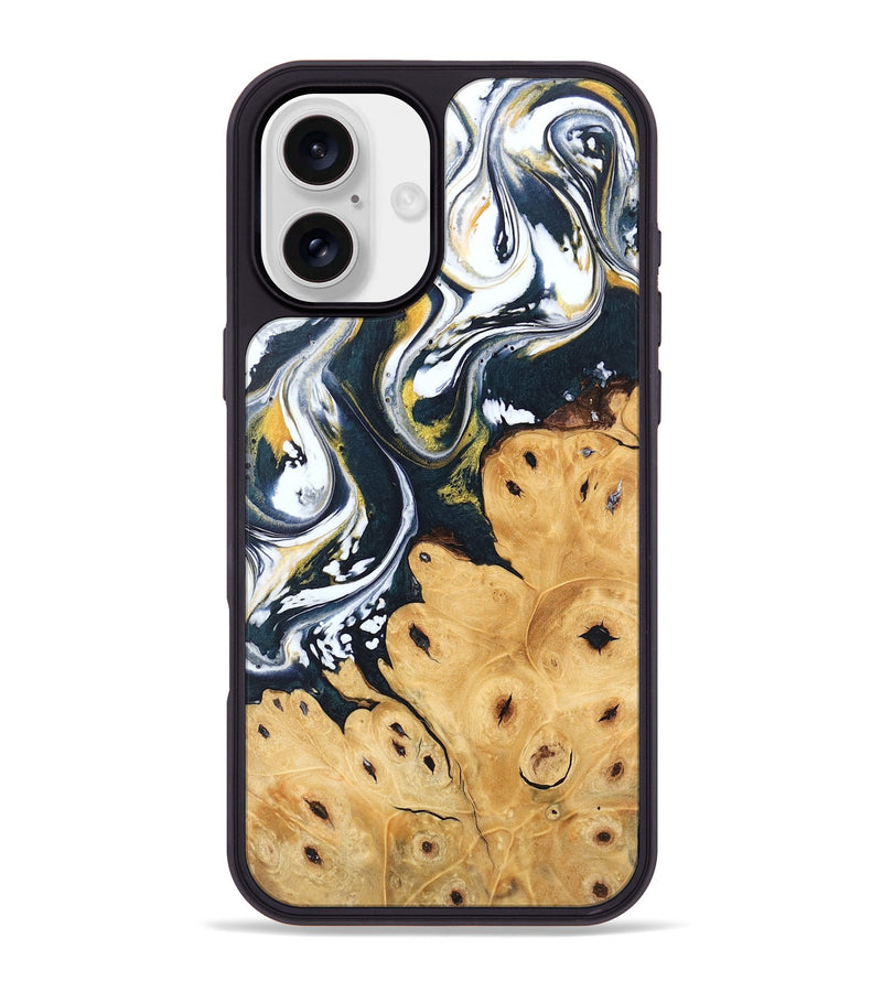 iPhone 16 Plus Wood Phone Case - Journee (Teal & Gold, 746093)