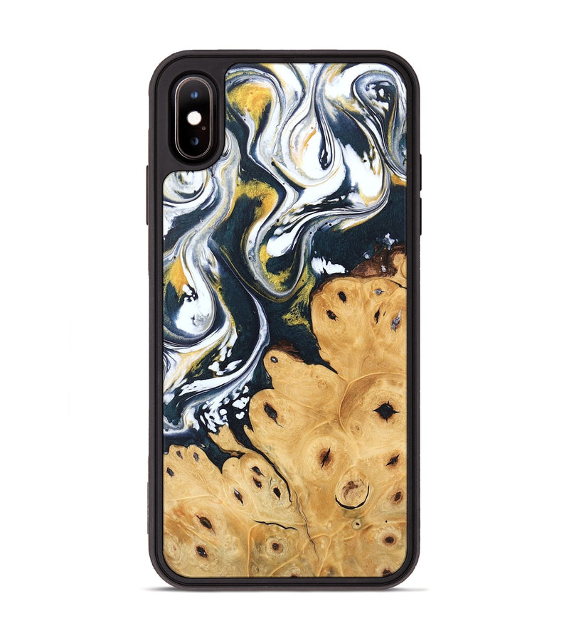 iPhone Xs Max Wood Phone Case - Journee (Teal & Gold, 746093)