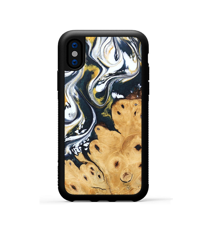 iPhone Xs Wood Phone Case - Journee (Teal & Gold, 746093)