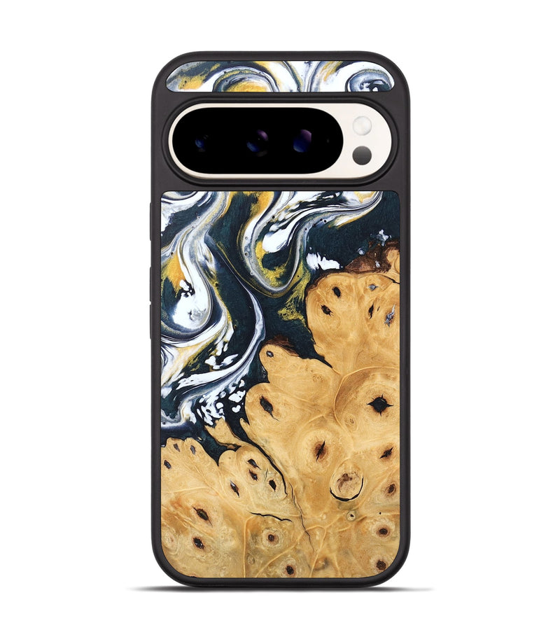 Pixel 9 Wood Phone Case - Journee (Teal & Gold, 746093)