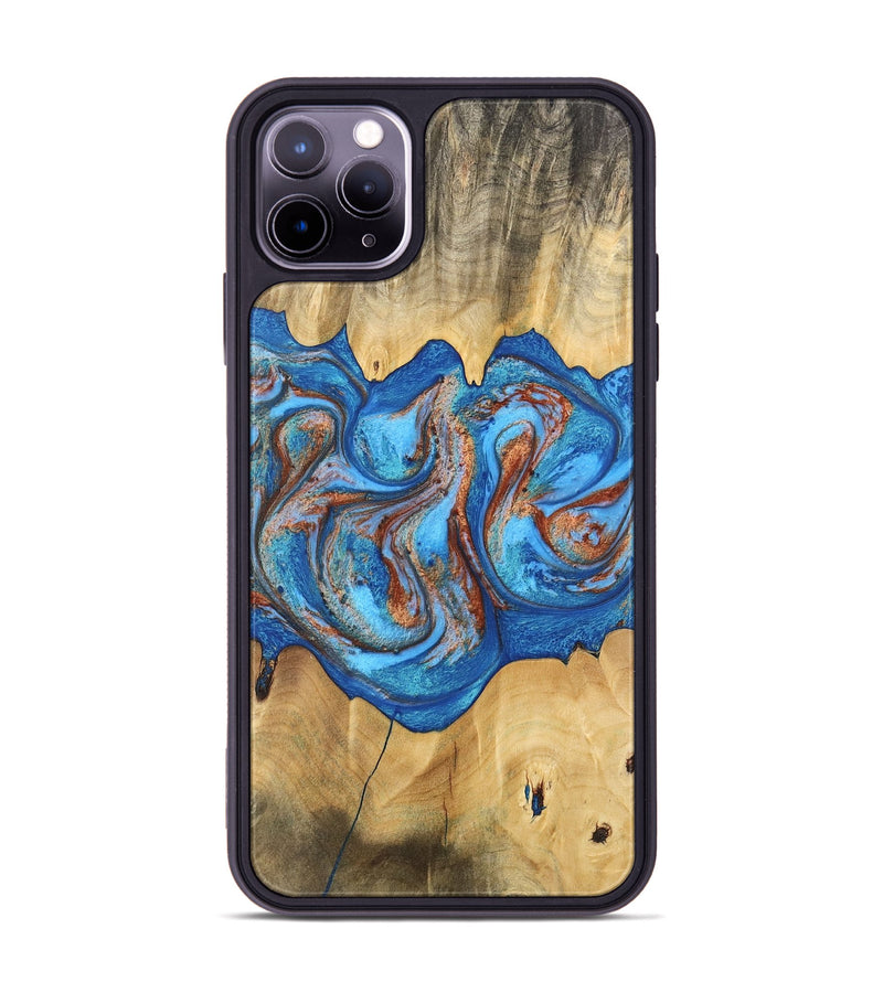 iPhone 11 Pro Max Wood Phone Case - Barry (Teal & Gold, 746094)